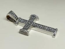 Stunning 18K White gold Diamond Cross Pendant - Photo 6
