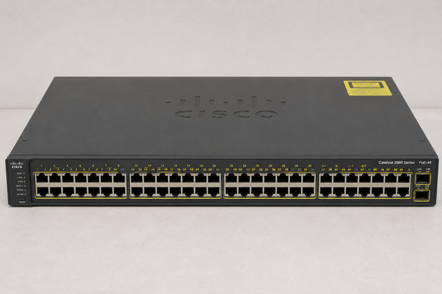 Cisco WS-C2960-48PST-S 48-Port PoE Managed Network Switch – Used