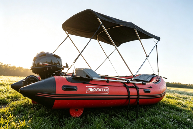 12 ft inflatable boat built with aluminum floor ready for lake!