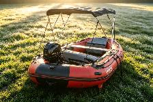 12 ft inflatable boat built with aluminum floor ready for lake! - Photo 4