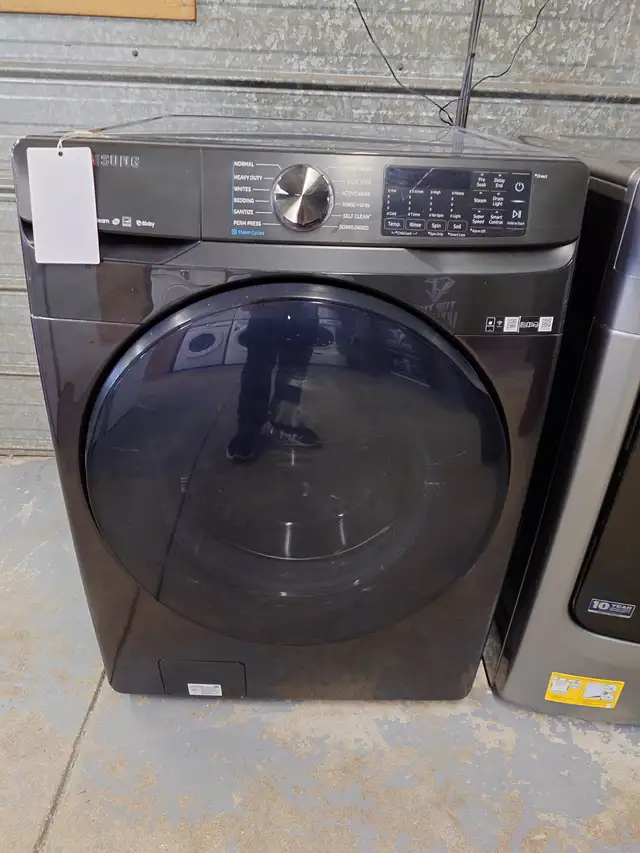 Samsung '27' Black Stainless Steel Front Load Washer on Sale‼️
