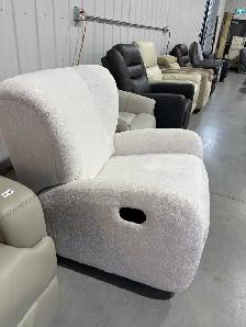 White fabric rocker recliner - Photo 3