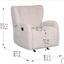 White fabric rocker recliner - Photo 4