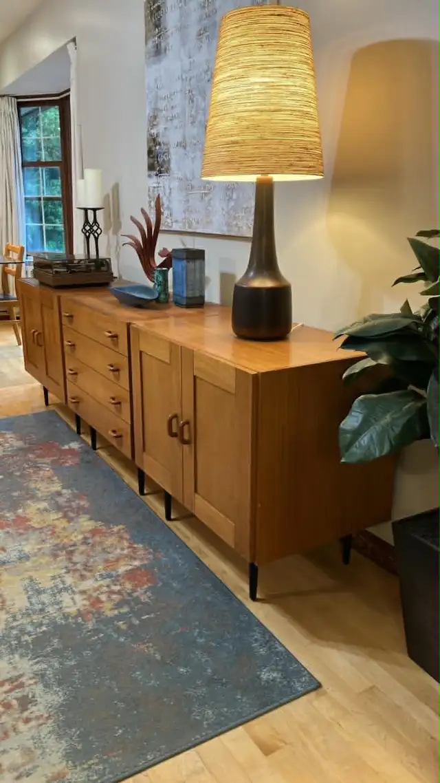 Mid century MODULAR TECK TEAK Buffet, console table, bar, bahut