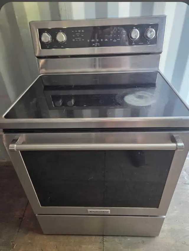 Stainless Steel KitchenAid Glass-Top Stove