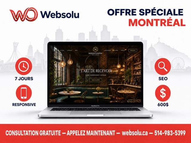 Création Site Web Montréal | Rapide (7 Jours) | Abordable