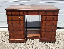 ANTIQUE WORKSPACE DESK w MULTI STORAGE DRAWERS - Photo 2