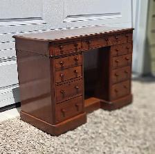 ANTIQUE WORKSPACE DESK w MULTI STORAGE DRAWERS - Photo 3