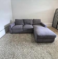 FREE DELIVERY Gray Recliner Sectional/L Shape Sofa/with Chaise - Photo 2