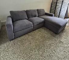 FREE DELIVERY Gray Recliner Sectional/L Shape Sofa/with Chaise - Photo 4