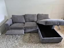 FREE DELIVERY Gray Recliner Sectional/L Shape Sofa/with Chaise - Photo 6