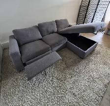 FREE DELIVERY Gray Recliner Sectional/L Shape Sofa/with Chaise - Photo 7