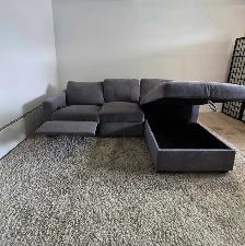 FREE DELIVERY Gray Recliner Sectional/L Shape Sofa/with Chaise - Photo 8