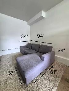 FREE DELIVERY Gray Recliner Sectional/L Shape Sofa/with Chaise - Photo 10