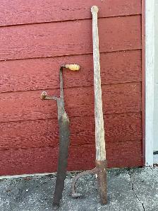 log roller and ice saw...old