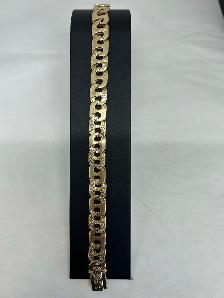 10k   Plain & Engraved Anchor Large Link Men's Bracele