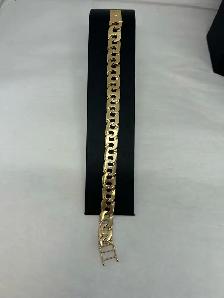 10k   Plain & Engraved Anchor Large Link Men's Bracele - Photo 2
