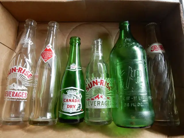 Vintage soda-$15 each-Sunrise-RC-Canada Dry-7-Up-Pepsi with cap