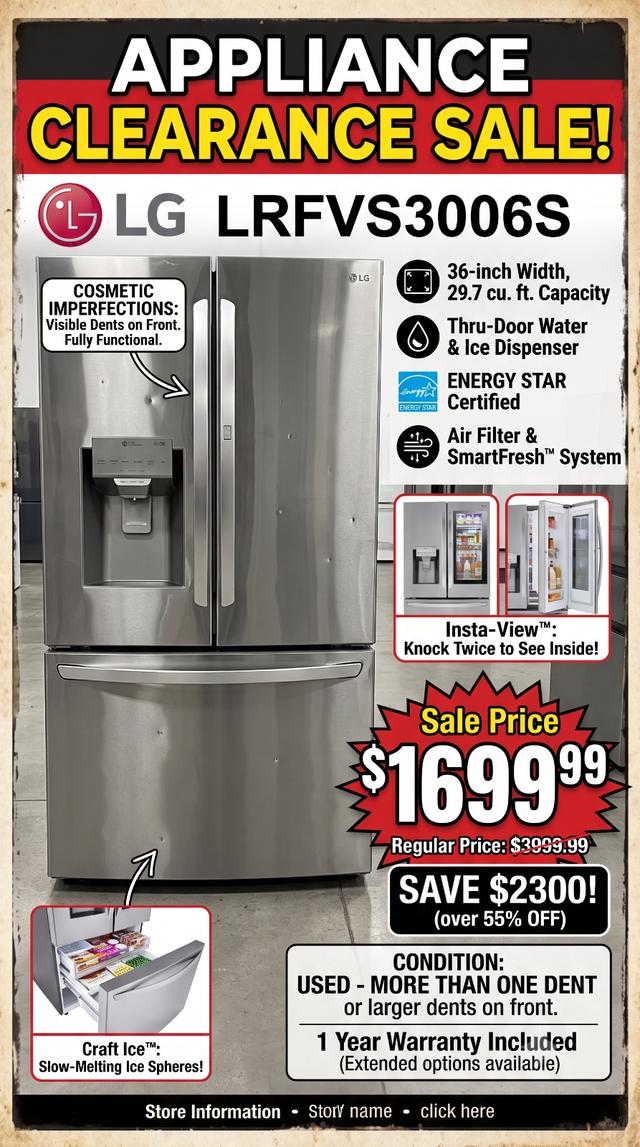 LG 36' Stainless Steel InstaView Refrigerator | 29.7 cu. ft.