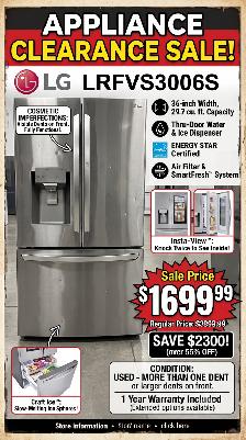 LG 36' Stainless Steel InstaView Refrigerator | 29.7 cu. ft.