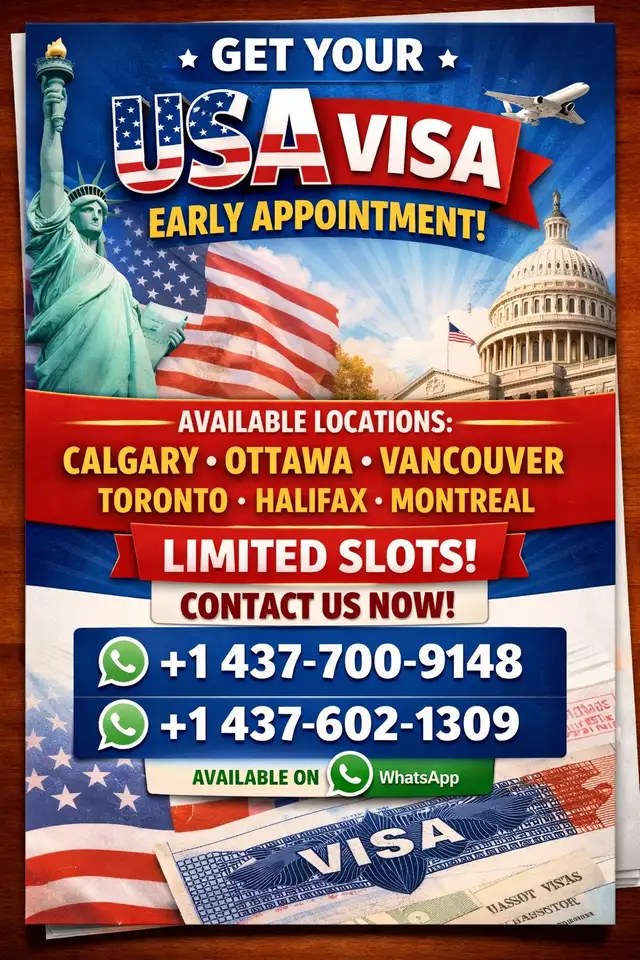 EARLY USA VISA APPOINTMENT dates are available