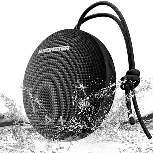 Monster Round One Portable Bluetooth Speaker with IPX8...