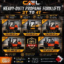 New CAEL Propane Forklifts — 2T / 2.5T / 3T / 3.5T / 4T Warranty