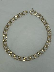 10K Yellow Gold Diamond-Cut  Curb Link Bracelet - Photo 4