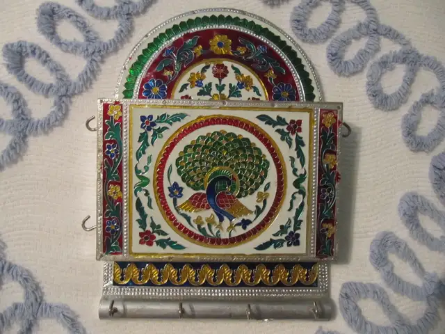 Hand Painted Gold & Silver Lace Aluminum Letter and Key Holder