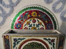 Hand Painted Gold & Silver Lace Aluminum Letter and Key Holder - Photo 2