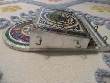 Hand Painted Gold & Silver Lace Aluminum Letter and Key Holder - Photo 4