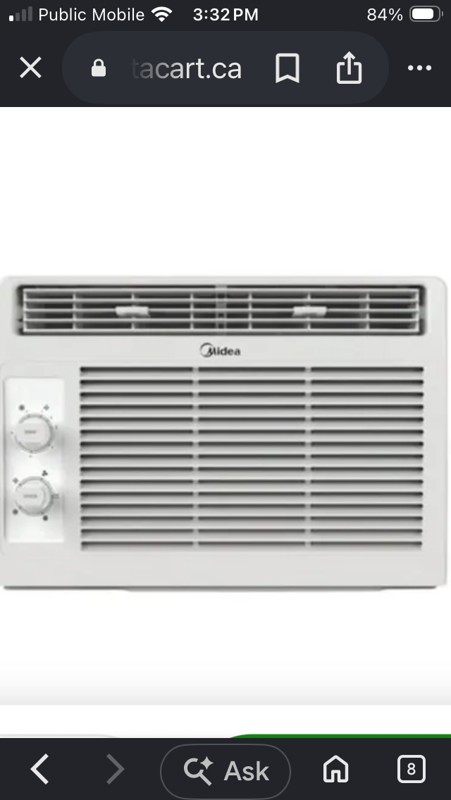 5000 BTU window A/C