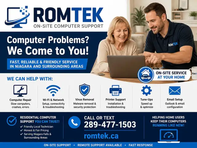 Need Computer Help? ROMTEK Comes to You!