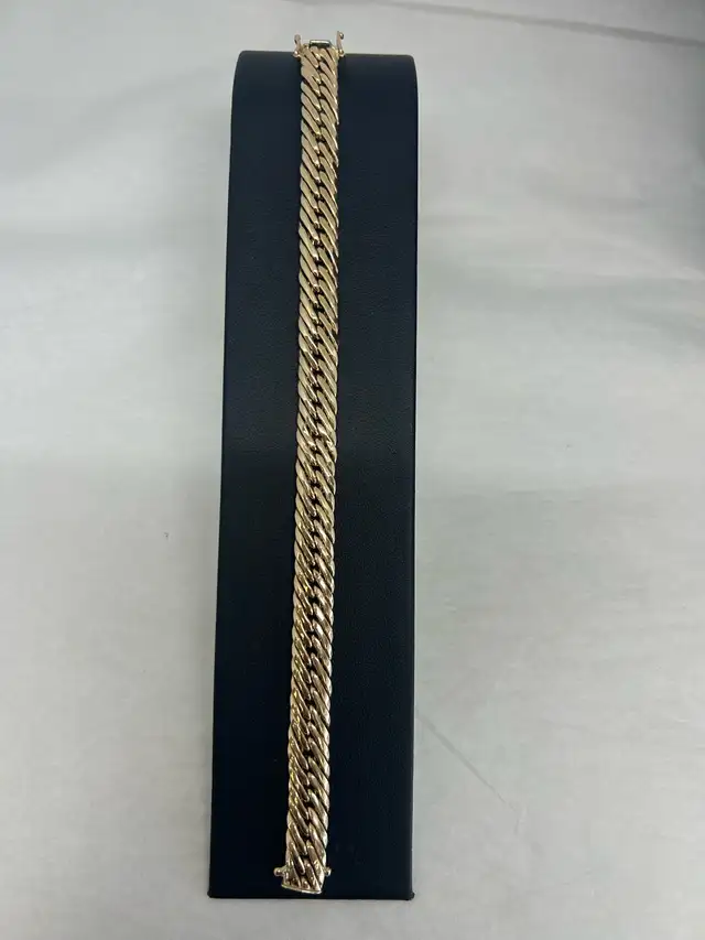 10K  Double Curb Link  Bracelet