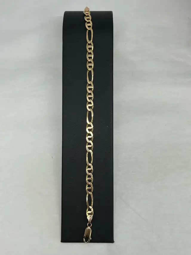 10K Yellow Gold Figaro Anchor (Mariner Figaro) Bracelet