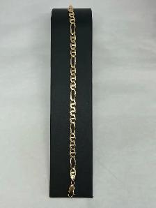 10K Yellow Gold Figaro Anchor (Mariner Figaro) Bracelet