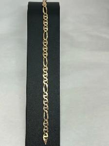 10K Yellow Gold Figaro Anchor (Mariner Figaro) Bracelet - Photo 2
