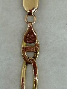 10K Yellow Gold Figaro Anchor (Mariner Figaro) Bracelet - Photo 3