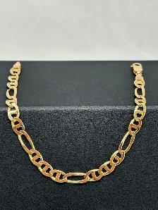 10K Yellow Gold Figaro Anchor (Mariner Figaro) Bracelet - Photo 5