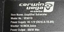CERWIN VEGA MOBILE CAR AMP/SUB - Photo 3