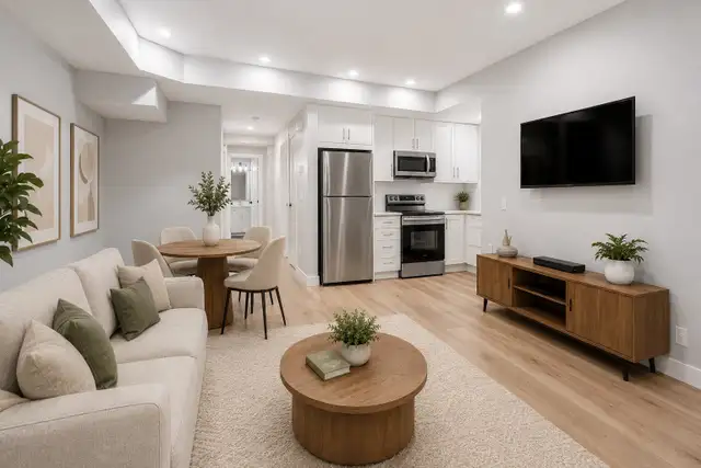 BOWNESS 1 bedroom   den legal basement suite FOR RENT