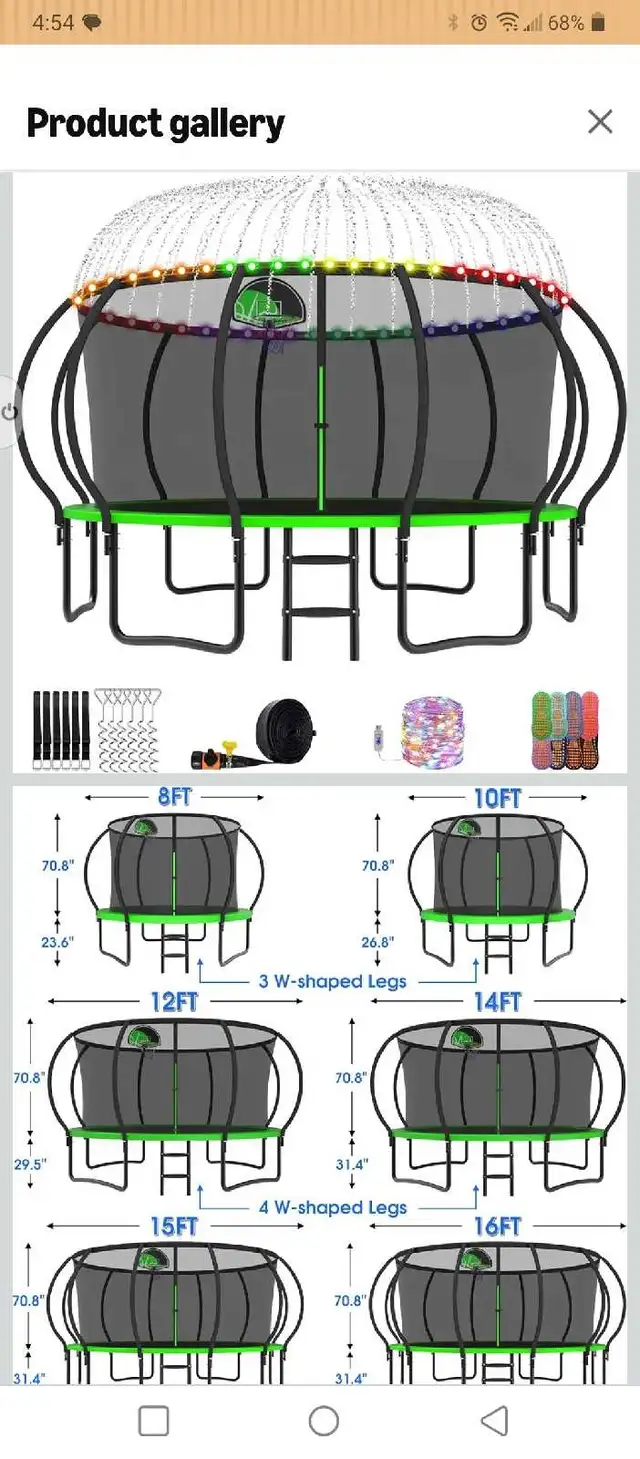 trampoline with all the trimmings 16ft