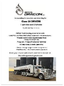 Looking for Class 1A Drivers - Oilfield  Hauling