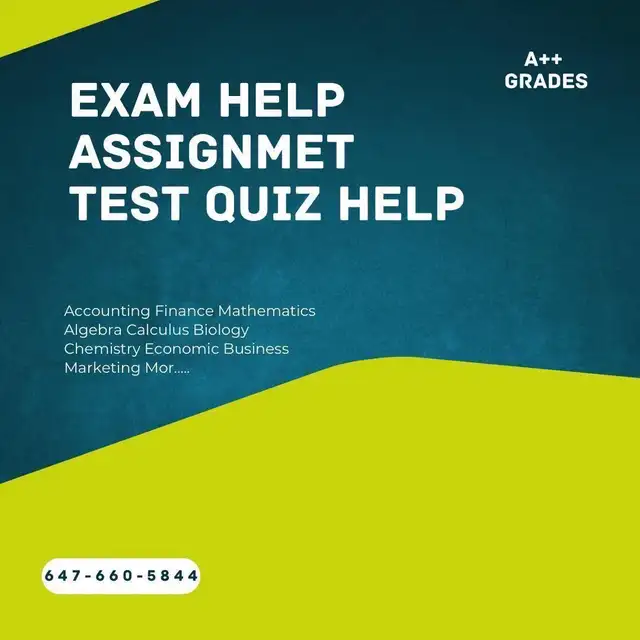 Online Exam Quiz Help All Subjects 100% Pass A