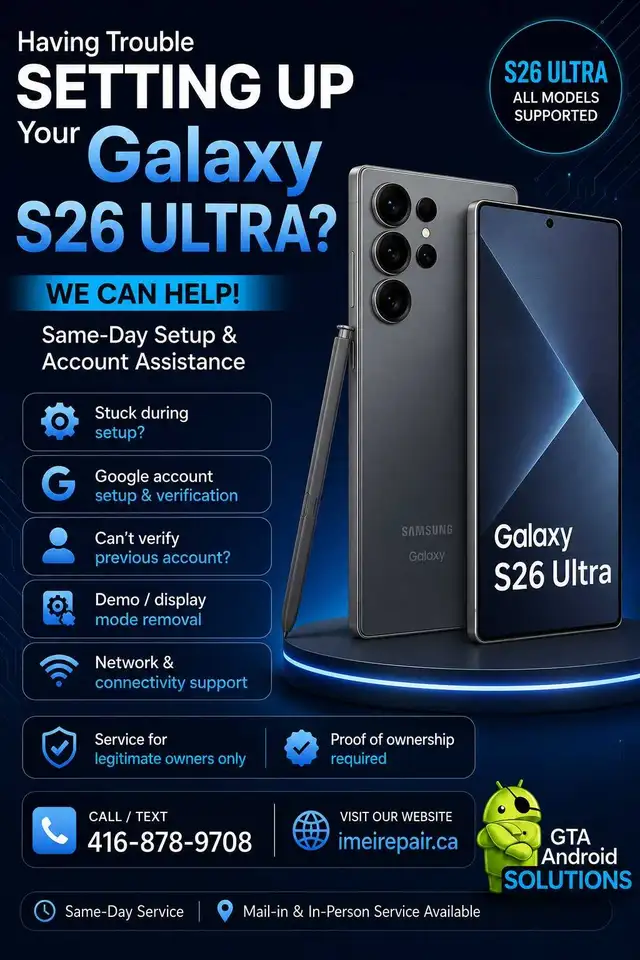 Samsung Galaxy S26 frp google account removal all new security