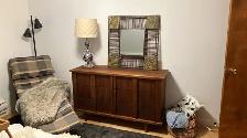Mid century modern vintage style Miroir bohème pour commode, buf - Photo 7