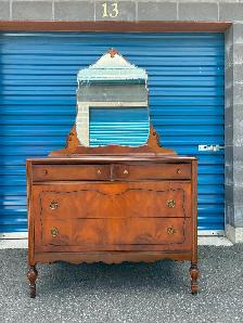 Solid Wood Dresser with Mirror