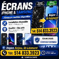Réparation rapide d’écrans cassés IPHONE & SAMSUNG