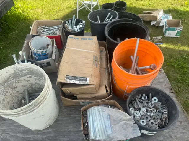Extensive Assortment of Large Bolts, Nuts & Washers