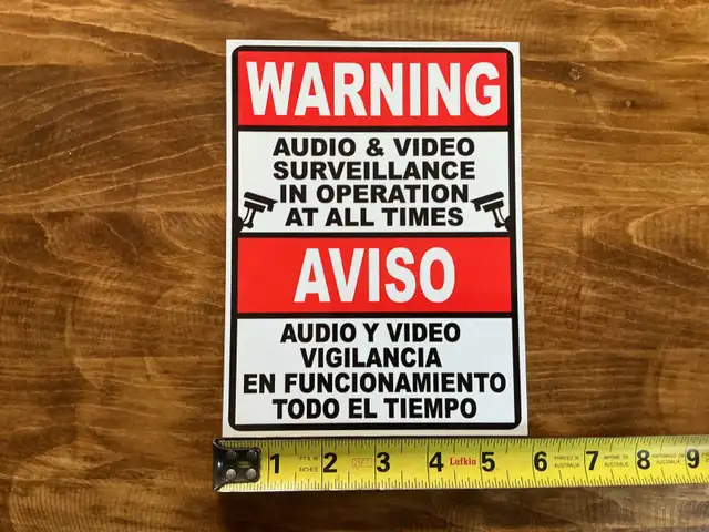 Bilingual Audio & Video Surveillance In Operation Warning Metal